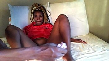 Mutual masturbation with big black cock and cumshot