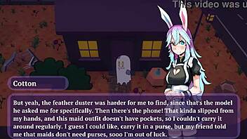 Bunny maid puts duster in butt