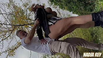 Young Cheerleader Fucks on Street and Swallows Cum