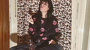 goth teen 18+ smokes backstage in hd, wanna see more behind the scenes action?