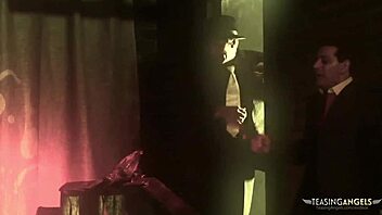 Kinky brunette babes in fishnets ride and get anal stuffed with fat cocks in group hardcore