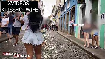 Kriss Hotwife Shows Big Ass in Public Salvador Spot. Short Leaves Nothing Hidden.