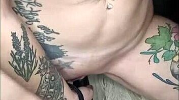 intense pleasure from dildo in pussy. butt plug in ass