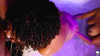 I relax in the jacuzzi with ebony and Khalessi for hot threesome action.