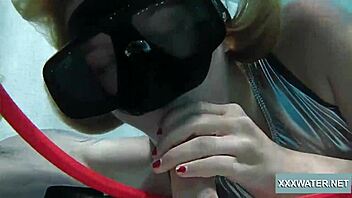Underwater blowjob turns into mutual pleasure