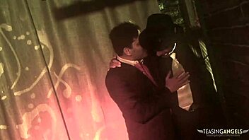 Kinky brunette babes in fishnets ride and get anal stuffed with fat cocks in group hardcore