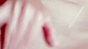 latina babe masturbates with big nipples as her hand goes deep inside