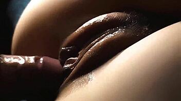 近距离灌满毛逼，粘稠精液到处喷！