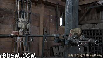 rough bondage vibrator action for tied up slave