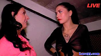 english milf licks before strapon fun