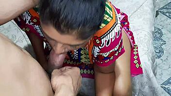 I convinced my stepmother's prostitute to suck my cock while my stepsister is in the shower