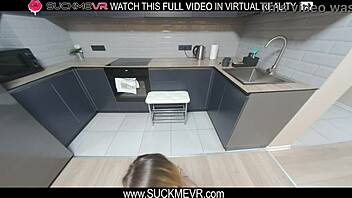 blonde naughty elena muze gets fucked in the kitchen in vr 😏
