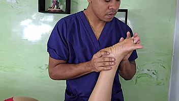 I couldn't resist the beautiful mature woman's body in the massage room