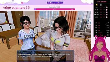Cute Vtuber in eroge game dating simulation