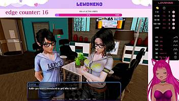 Cute Vtuber in eroge game dating simulation