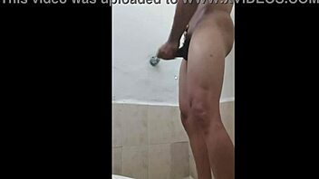 Taking a shower while masturbating in the bathroom