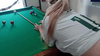 Arrived at the Bar and Tried to Teach the Old Lady to Handle the Cue, but She Already Had Skill