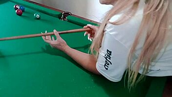 Arrived at the Bar and Tried to Teach the Old Lady to Handle the Cue, but She Already Had Skill