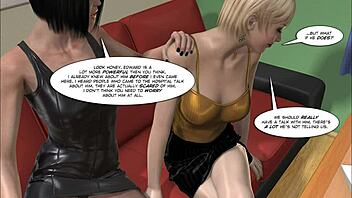 Pantyhose and lingerie-clad anime lesbians in 3D hentai porn