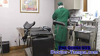 Bound and gagged patient endures speculum insertion and anal fucking in POV video