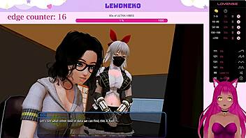 Cute Vtuber in eroge game dating simulation