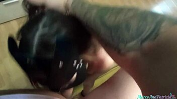 Horny teen babe DEEP SUCKS guy's COCK, gives FOOTJOB in homemade.