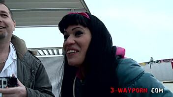 The tattooed babe feels ecstatic sucking two juicy cocks