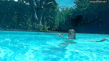 Damn! Underwater Naked Babe Bonnie Dolce in Pool Shower Action!