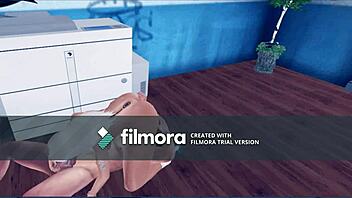 Naughty Lady Sucks Boss's Cock Hard