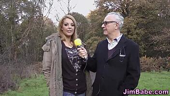 can this busty brit handle riding an old man's cock?