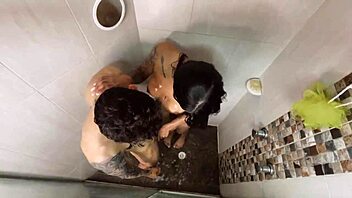 A shower with a transgender girl: Kendra Romans in action