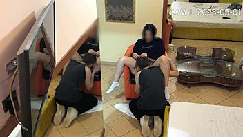 Caught on cam: university boy licking hot brunette's wet pussy – is she a whore?