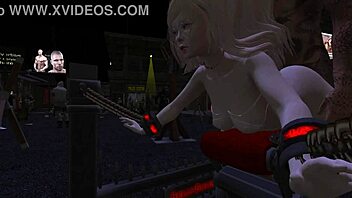 in the outdoor game, cute girl gets bound in bondage