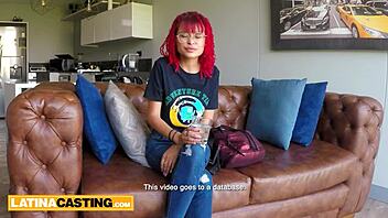 Cute Redhead Latina 18yo in Fake Casting Interview