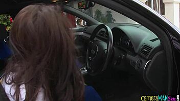 Homemade POV with a beautiful big tits babe deepthroating