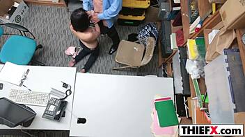 I, the teen burglar, steal with my big cock at work! Oops