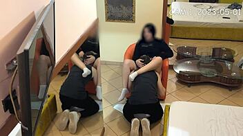 Caught on cam: university boy licking hot brunette's wet pussy – is she a whore?