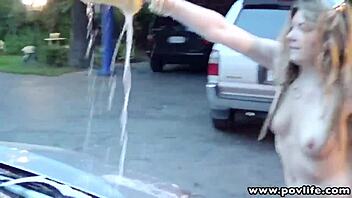 povlife features brunette hottie alice white getting pov sex at the carwash with passion