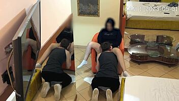 Caught on cam: university boy licking hot brunette's wet pussy – is she a whore?