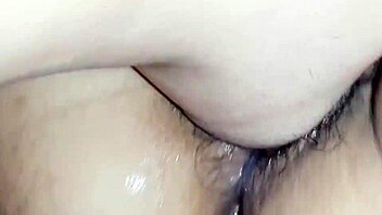 Final close-up of Filipina girlfriend's wet pussy licking
