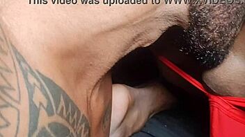 Two black men in steamy bareback action