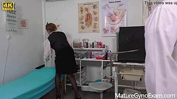 Beautiful granny Angelina gets her pussy examined and fucked by doctor
