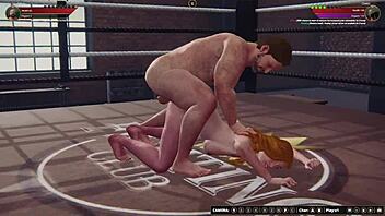 Ethan and Chelci wrestle naked in 3D porn