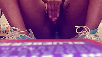 Step-sister wets kitchen floor