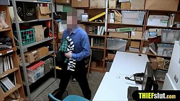 Skinny shoplifter gets punished by mall cop