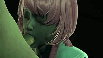 Yuno Gasai from Mirai Nikki rides in cowgirl position while bound and restrained.