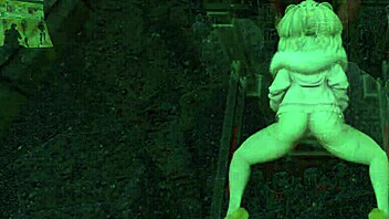 Qubeley's outdoor bondage scene in 3D