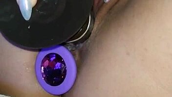 Wife slams dildos hard in homemade anal play