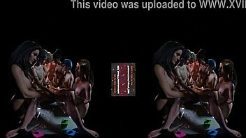 Oil-drenched lesbian orgy with happy ending massage