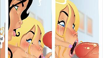 Virgin blonde teen joins threesome with stepmother by pool